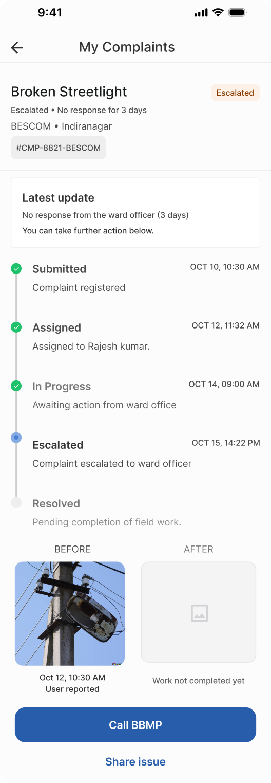 Sahaaya Redesign Decision 3 - Mobile Detail Progress View Component